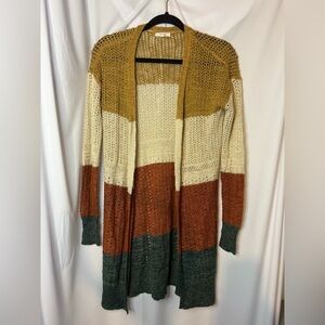 Maurice’s Women’s Colorblock Open Knit Cardigan Size Small